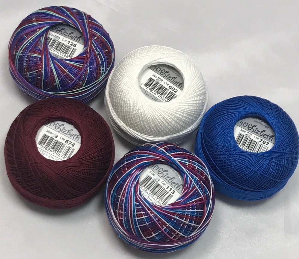Lizbeth Thread 5 Ball Specialty Pack Size 10 Firecracker
