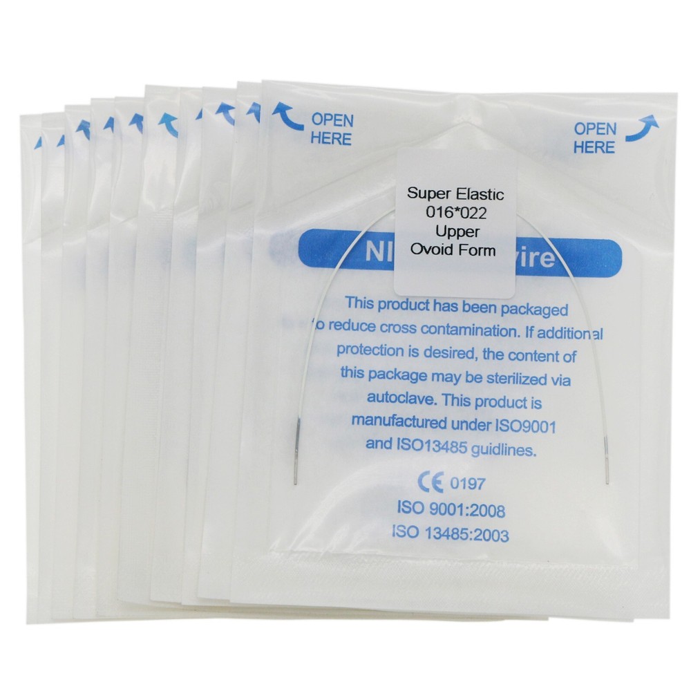 10Pcs Dental Orthodontic Arch Wires Super Elastic White Rectangular Ovoid Form