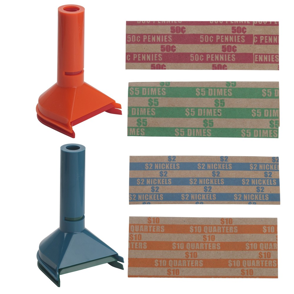 4Pcs Coin Counters & Coin Sorters Tubes Assorted Wrappers Counters Color-Coded