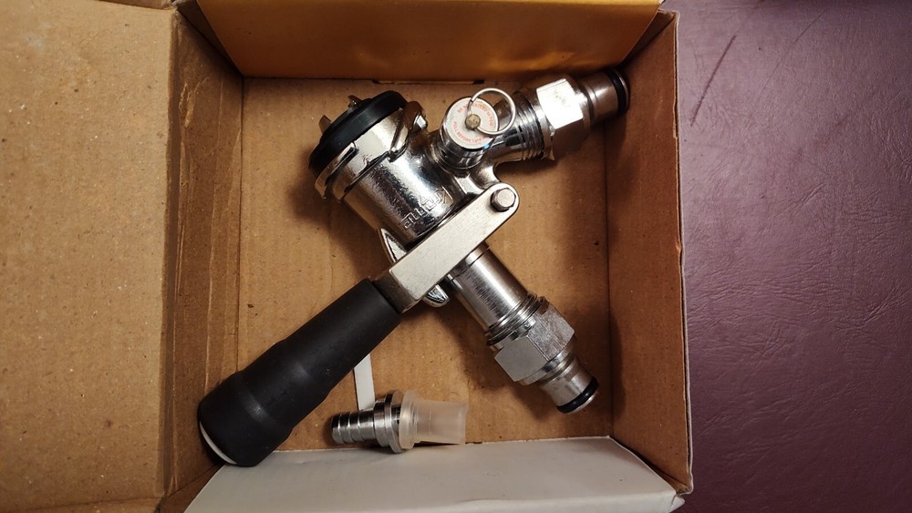 (2) New Krome Dispense C737 Keg Coupler D System Brass Body & Probe Pull Handle
