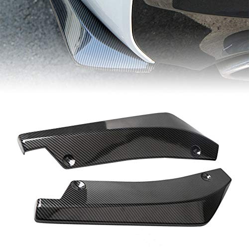 2Pcs Car Universal Rear Bumper Lip Diffuser Splitter Canard Carbon Fiber