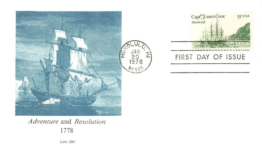 1733 13c CAPTAIN COOK - Lou Jack cachet