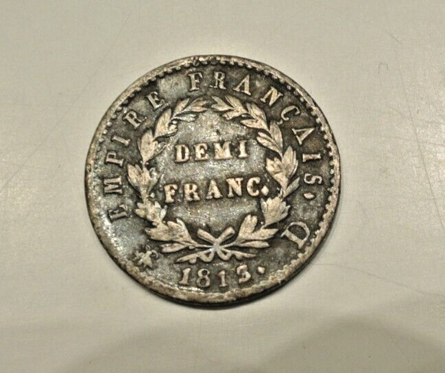 NAPOLEON  DEMI FRANCS 1813 D = LYON TB a TTB  RARE