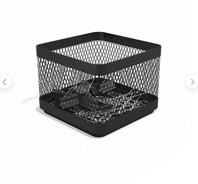 TRU RED Small Stackable Wire Mesh Accessory Holder, Matte Black (TR57571)