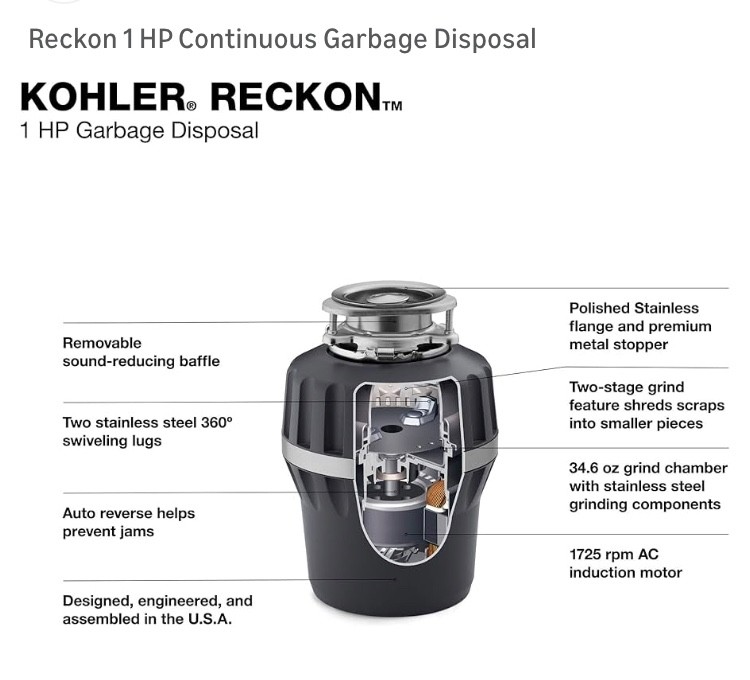 Reckon 1 HP Continuous Feed Garbage Disposal – Powerful & Quiet