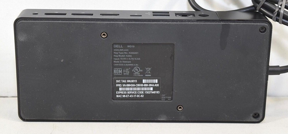 Dell WD19 USB Type-C Docking Station Black