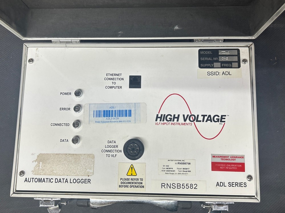 VLF Hipot Instruments High Voltage ADL-1 Data Logger