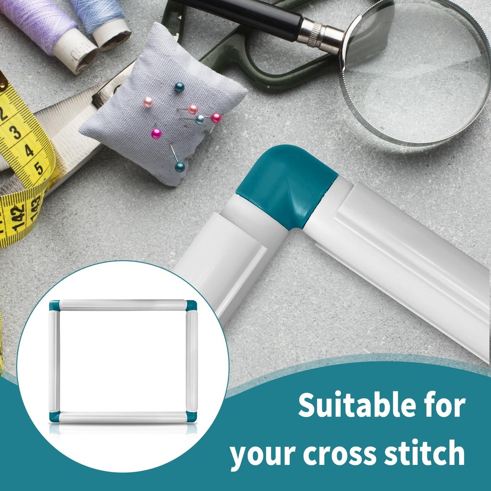 2 Pack Square Embroidery Hoops, Plastic Cross Stitch Snap Frames, Universal C...