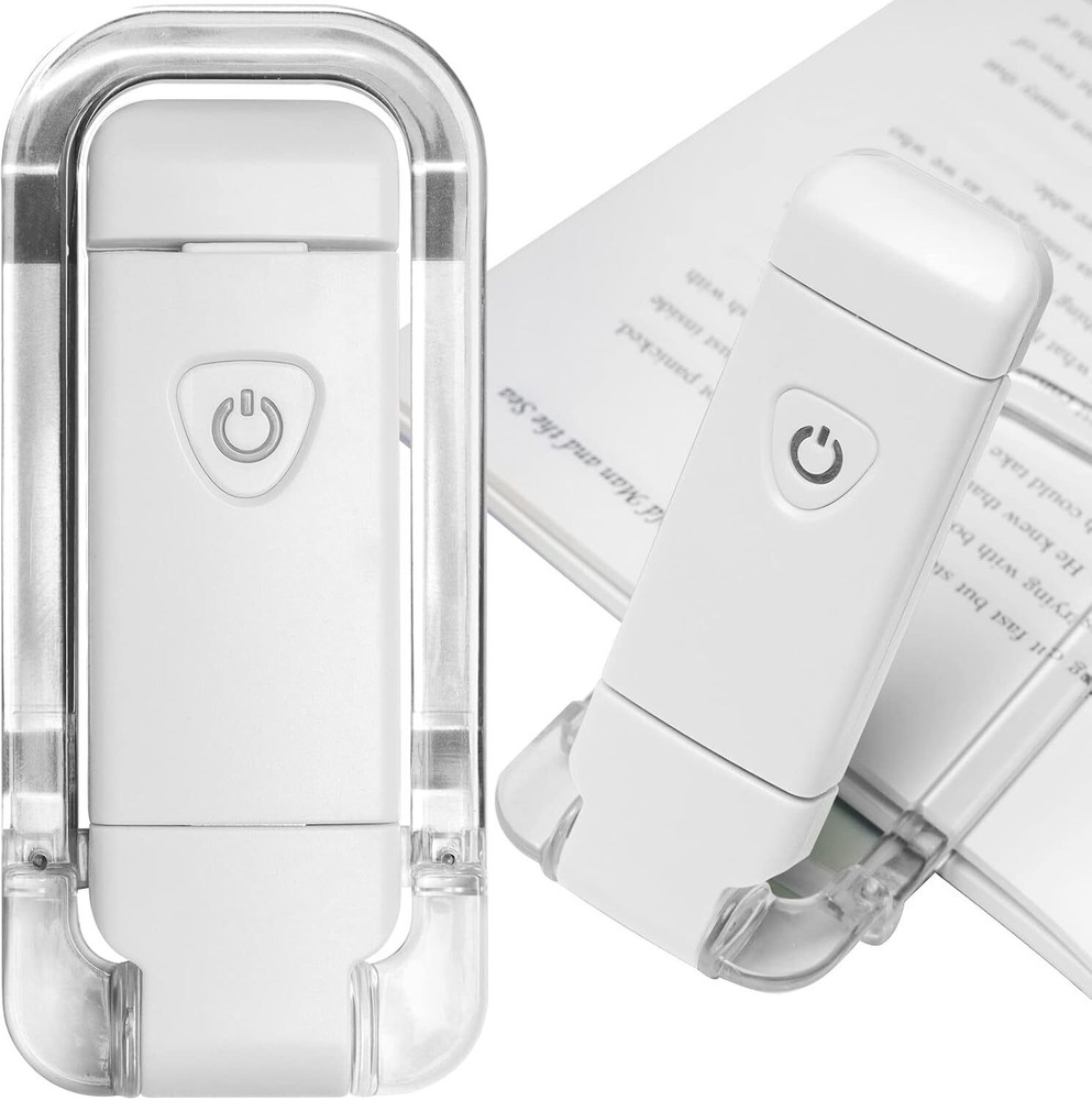 USB Rechargeable Clip On Book LED Light Dimmable Lamp for Reading in Bed