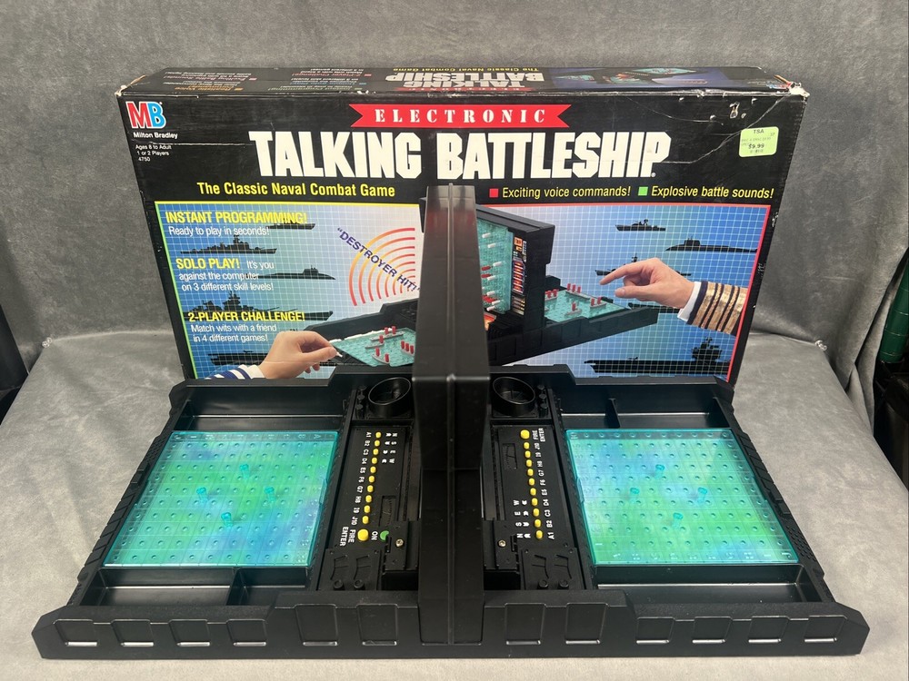 Milton Bradley 1989 Electronic Talking Battleship Game - Box And Board Only
