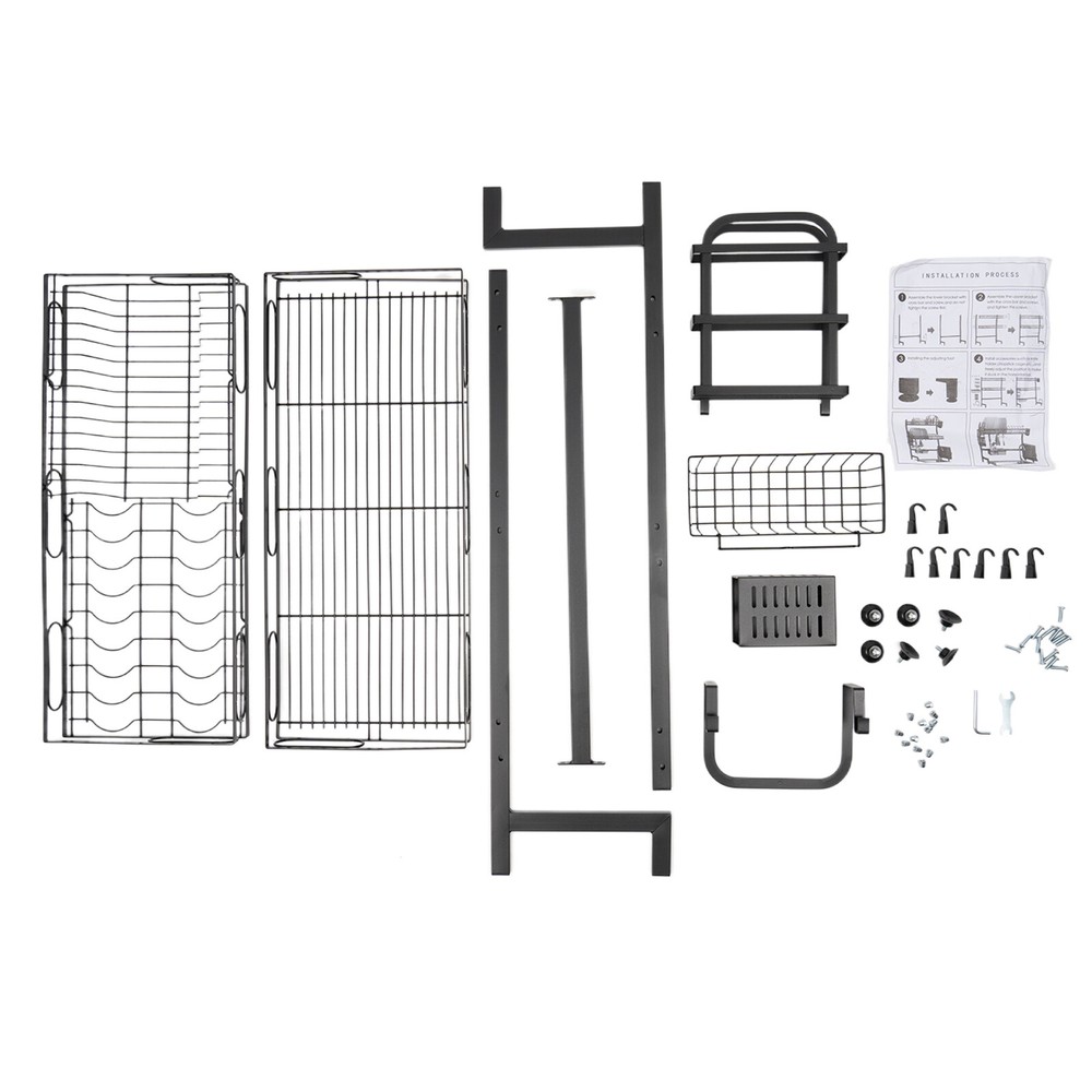 32.2in Double Layer Sink Storage Rack Complete Set Drying Rack For Kitchen !