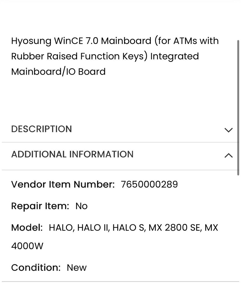 Hyosung Mainboard 7.0 Integrated Board
