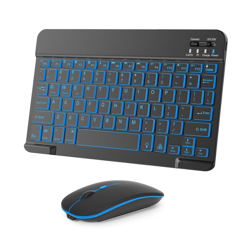 Wireless Keyboard And Mouse Combo, Rechargeable Bluetooth Keyboard & Mouse wi...