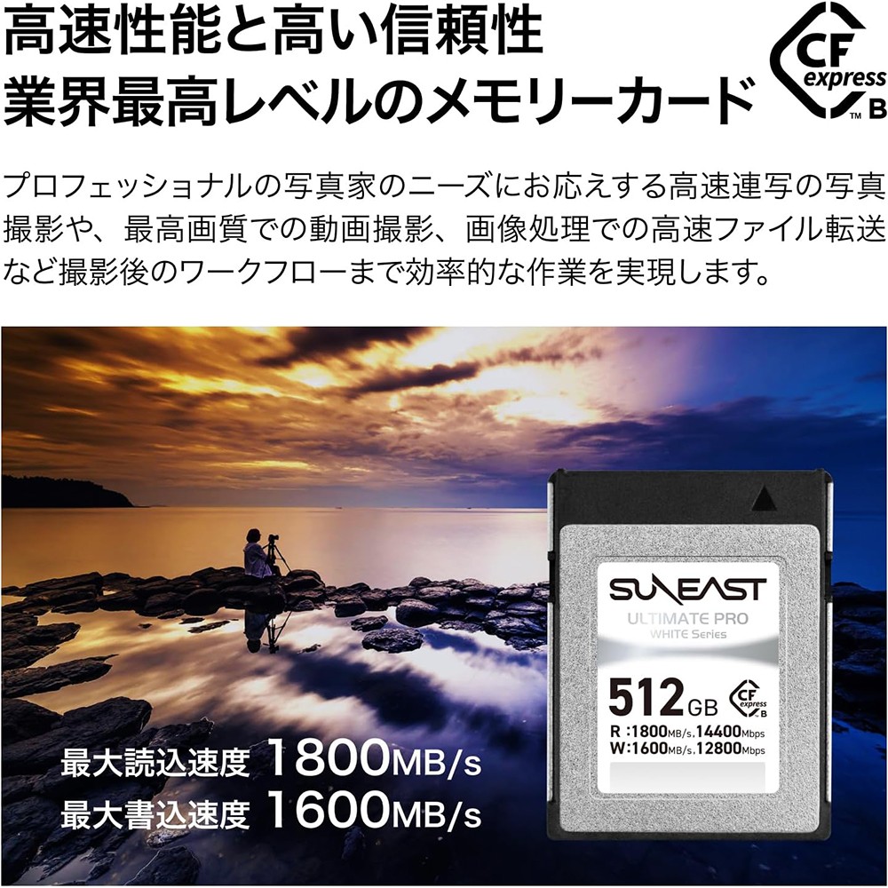 SUNEAST 512GB Ultimate Pro CFexpress Type B Memory Card (White Series)