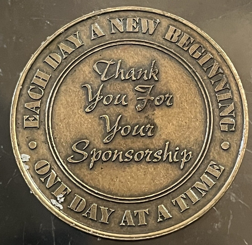 Alcoholics Anonymous AA Medallion Sponsorship NA Narcotics token chip