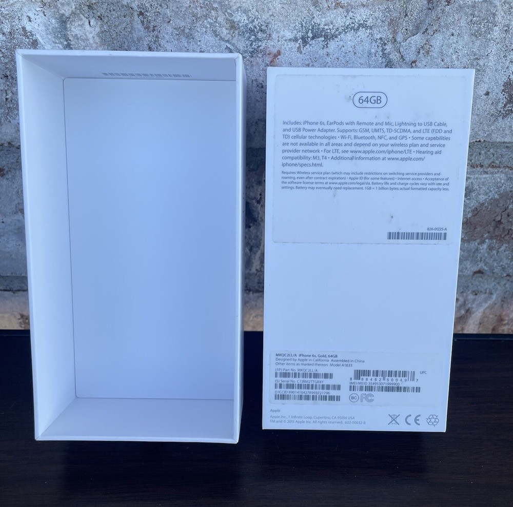 iPhone 6S EMPTY BOX Gold 64GB