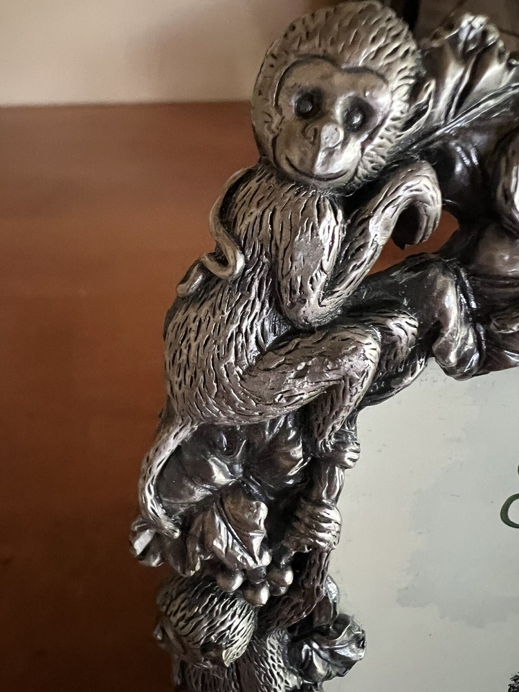 Sixtrees Pewter Picture Frame 5" X 3.5" Monkeys in trees/branches