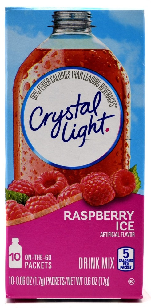 4 10-Packet Boxes Crystal Light Raspberry Ice On The Go Drink Mix
