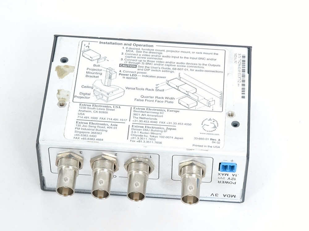 Extron Distribution Amplifier MDA 3V Series Distribution Versa Tools