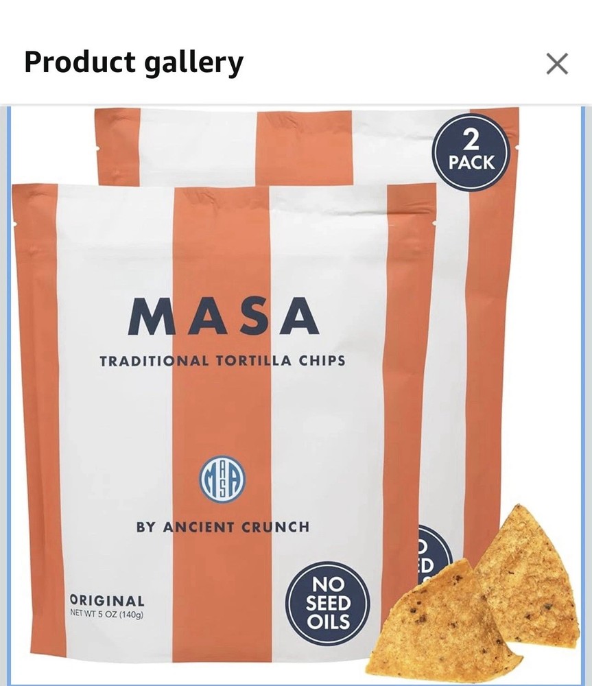 MASA Chips Original Corn Tortilla Chips - Naturally Grown  with Grass Fed T