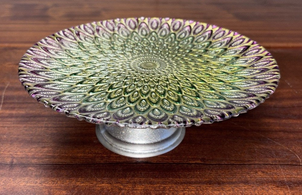 Beautiful Peacock Cake Stand 8.5”