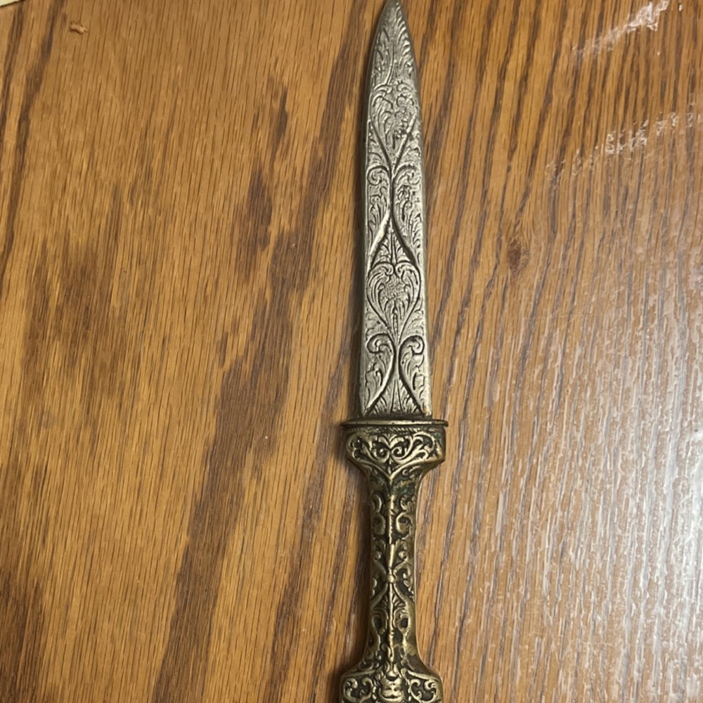 19th C Replica Silver Dagger Antique Grotesque