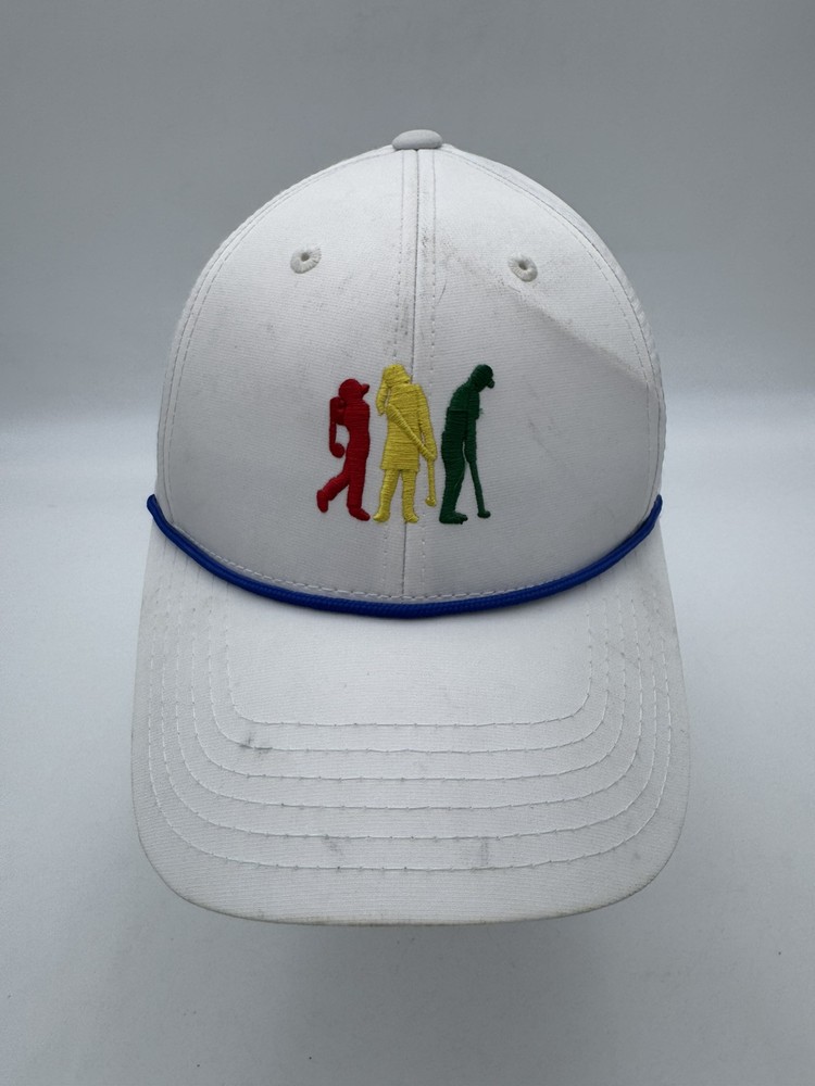 Drive Chip Putt Logo Golf Hat Cap Strap Back Youth White Rope EUC