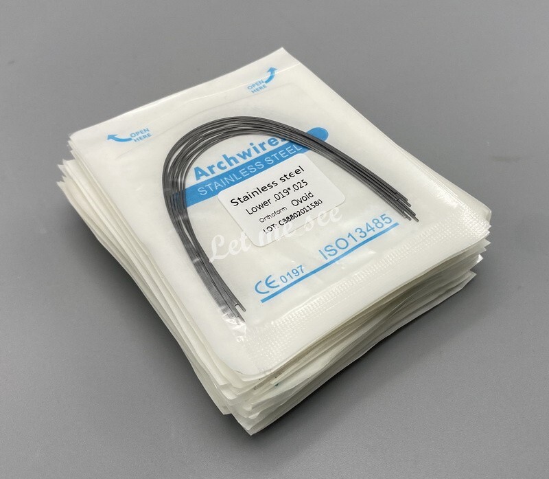 Dental Orthodontic Arch Wire Stainless Steel Round Rectangular Ovoid / Natural