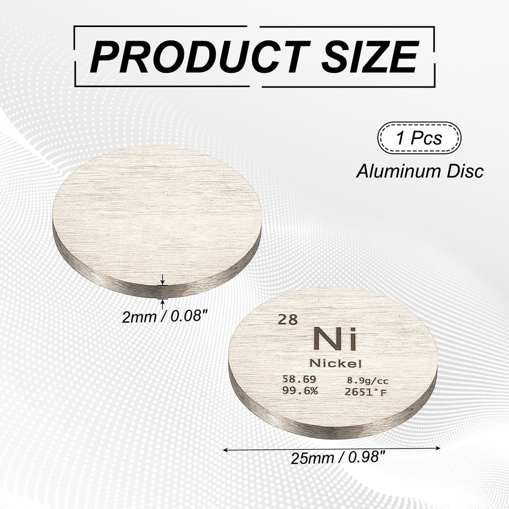 Nickel Disc 1" Ni Density Circle Sheets Plates for Collections