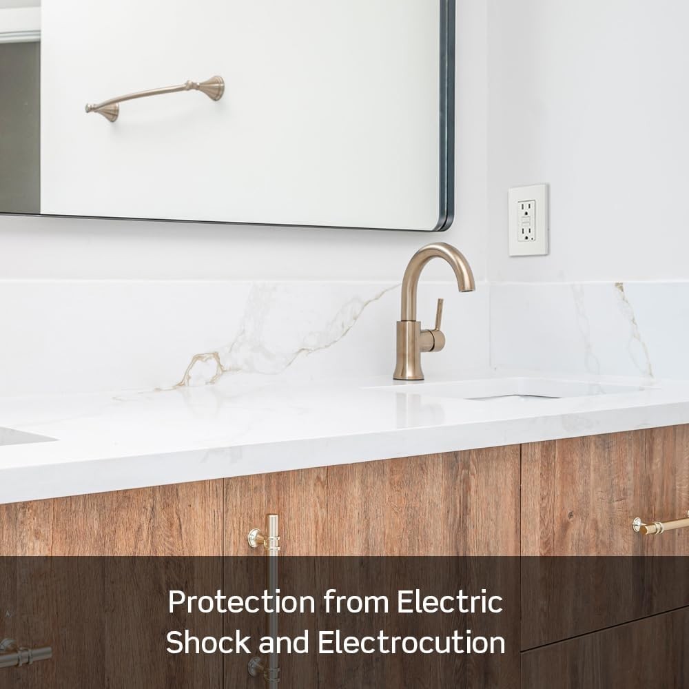 15 Amp GFCI Outlet with Self- and LED Indicator Light - White Safety Solution