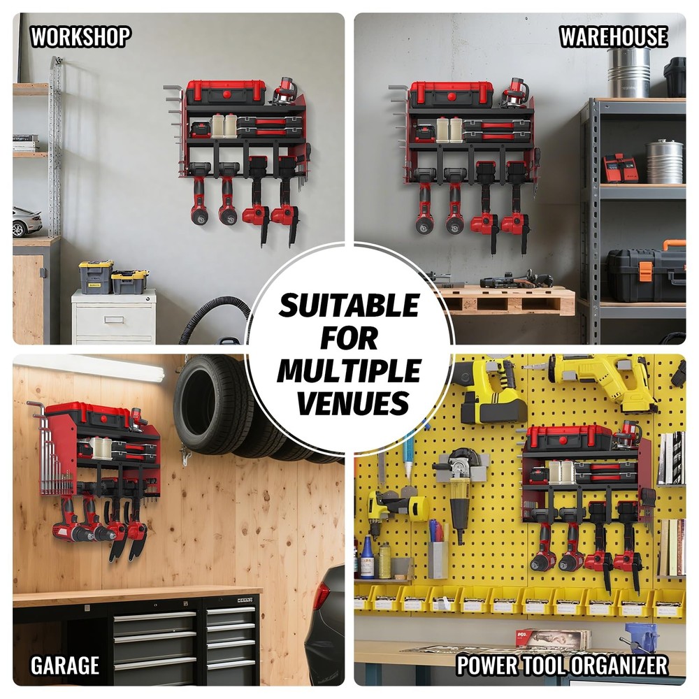 Power Tool Organizer Wall Mount, Utility Racks 3 Layers Storage Rack, Mini Ch...