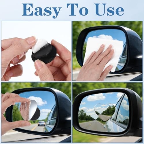 4 Pcs Heart Shaped Blind Spot Mirrors Side Mirror Blindspot Wide Angle