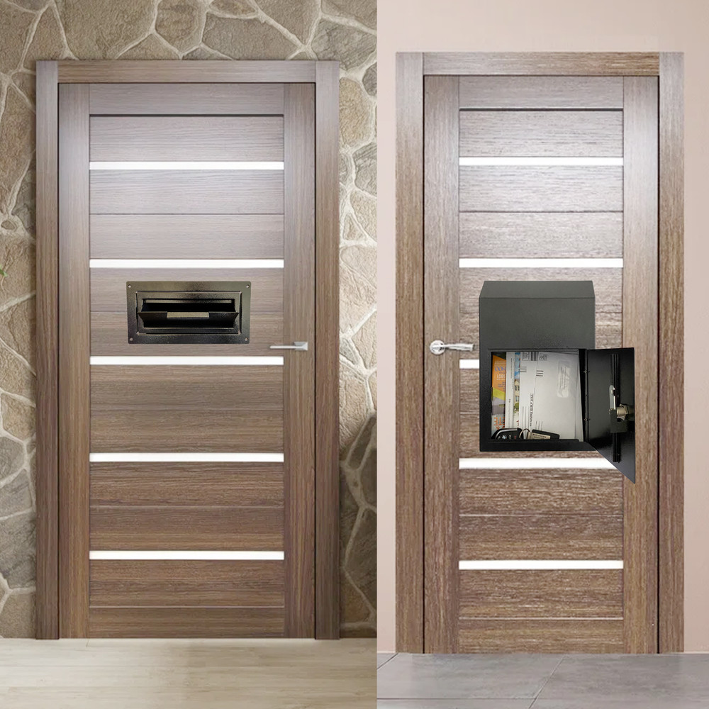 OPEN BOX Locking Door Drop Box with Combination Lock – Mailbox with Rear Access