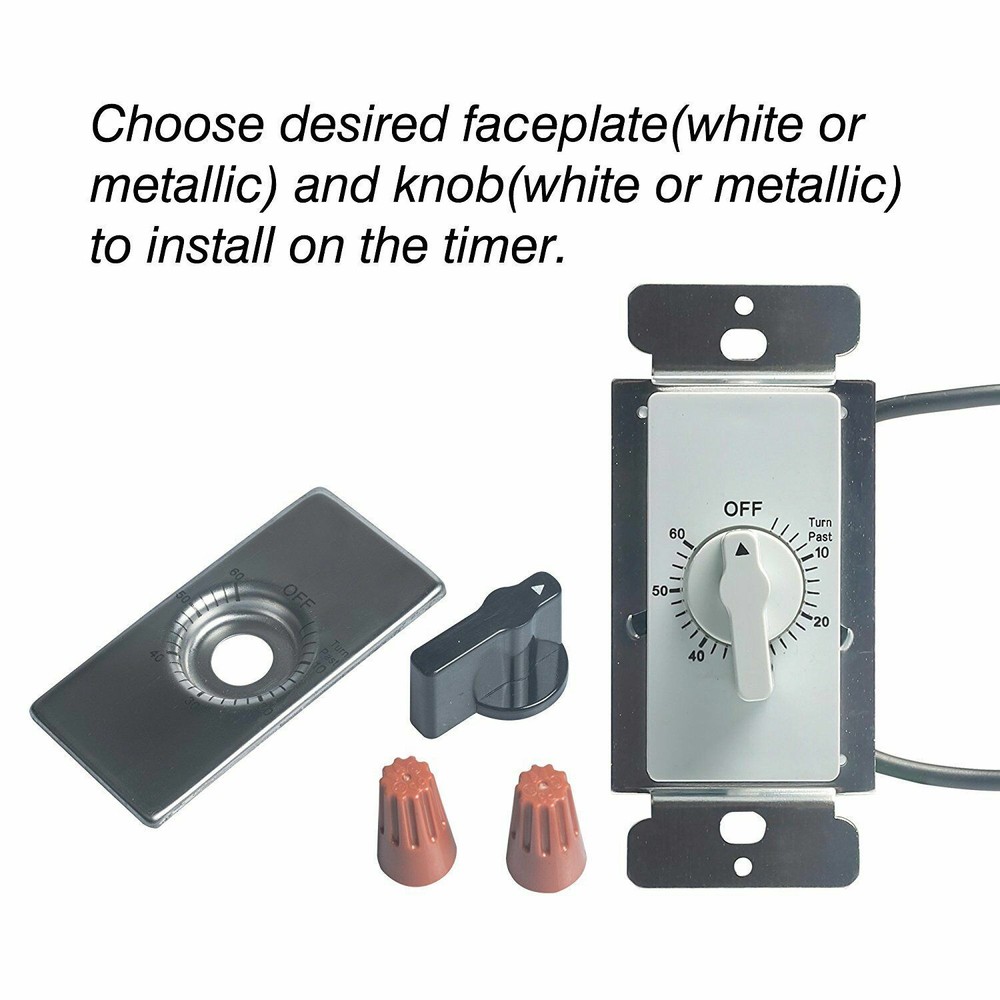 BN-LINK Heavy Duty Mechanical 60-Minute In-Wall Spring Loaded Countdown Timer