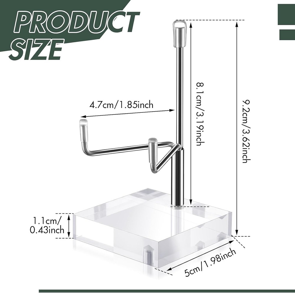 "Adjustable Metal Plate Stands with Acrylic Base for Home Décor Display "
