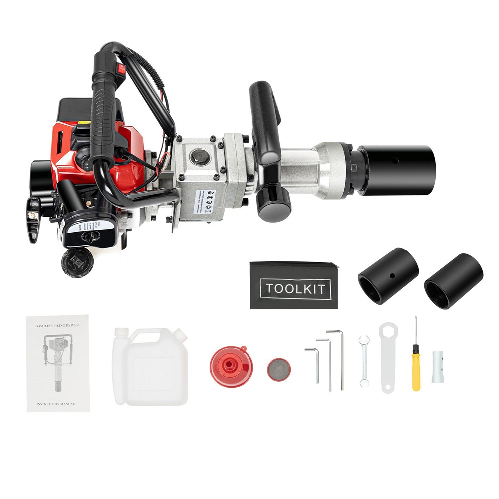 Gas Powered T-Post Driver 2 Stroke Pole Pounder Pile Driver Hammer Portable