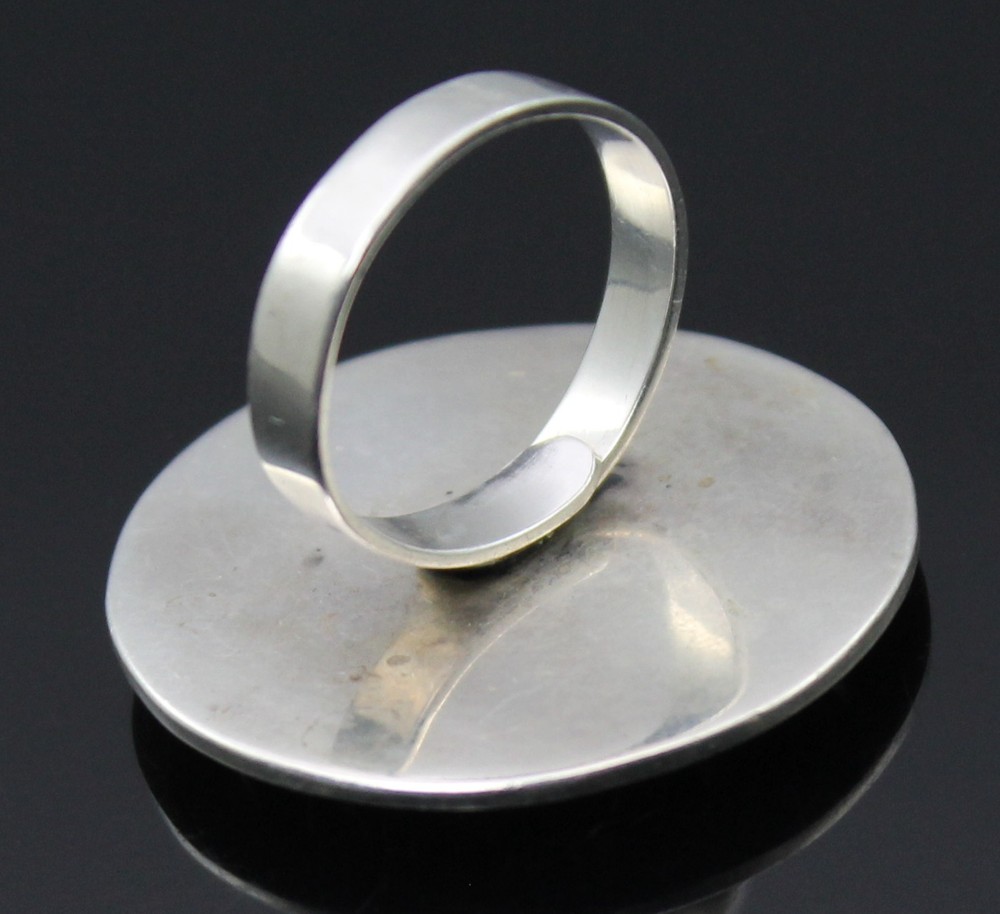 IMPRESSIVE VINTAGE TEXTURED MODERNIST ADJUSTABLE STERLING SILVER RING SIZE 7.5