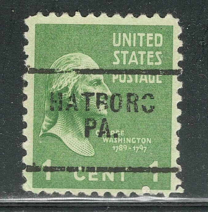 Sc # 804 ~ 1 cent Washington Issue, Precancel, HATBORO PA.