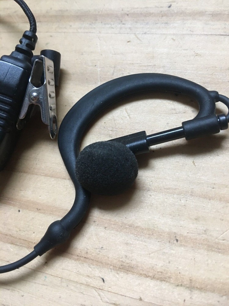 Adjustable Earhook Earpiece With Clip Mic Black 1518 5L+