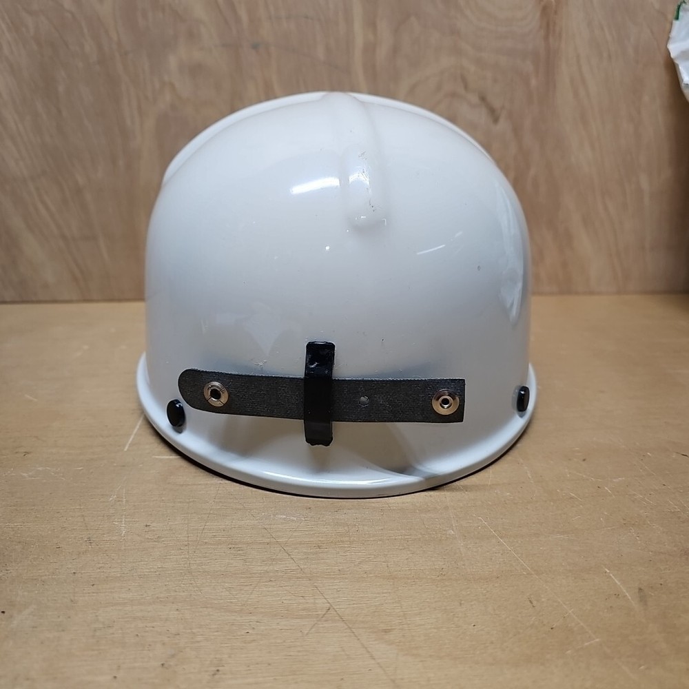 MSA LOW COAL VEIN COMFO-CAP HARD HAT WHITE STRIPED SHELL NEVER WORN XTRA STAZ-ON
