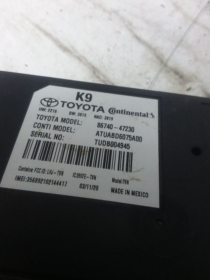 Communication Telematics Control Module Center Console Fits 19-20 PRIUS 1747826