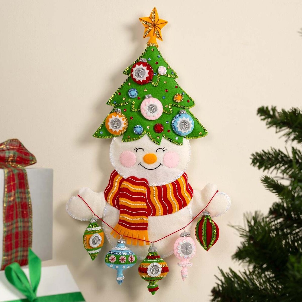 Bucilla® Treetop Snowman Wall Hanging Felt & Sequin Kit