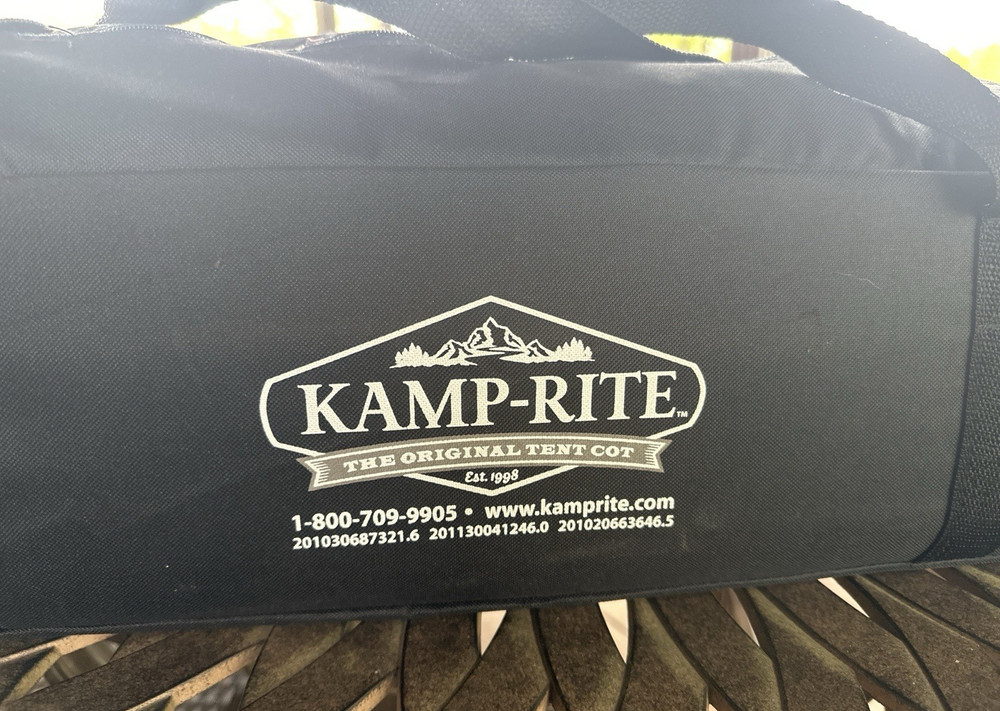 Kamp-Rite KWIK-COT Foldable Camping Cot Black with Carry Bag
