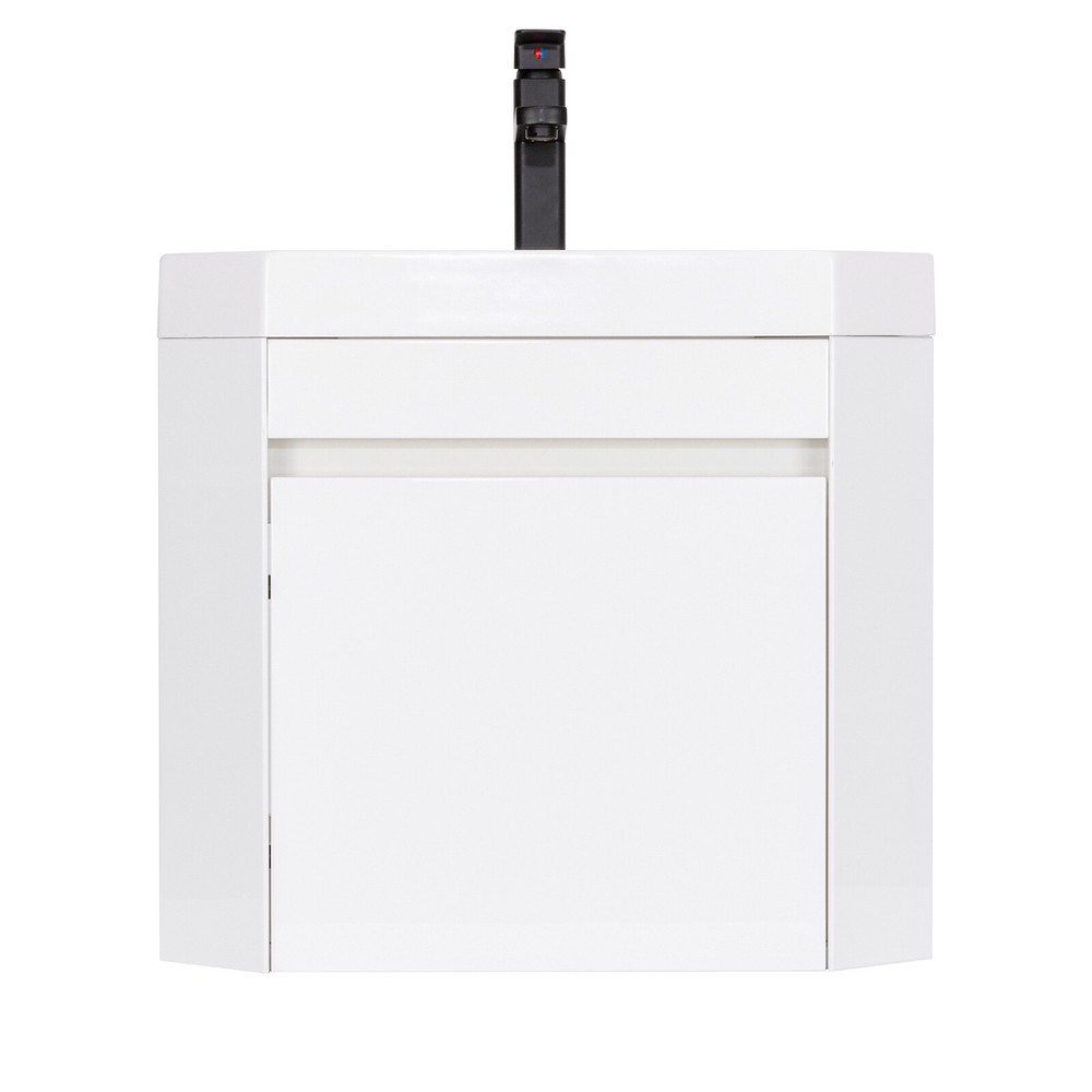 Wall Mounted Corner Bathroom Vanity Sink Combo for Small Space