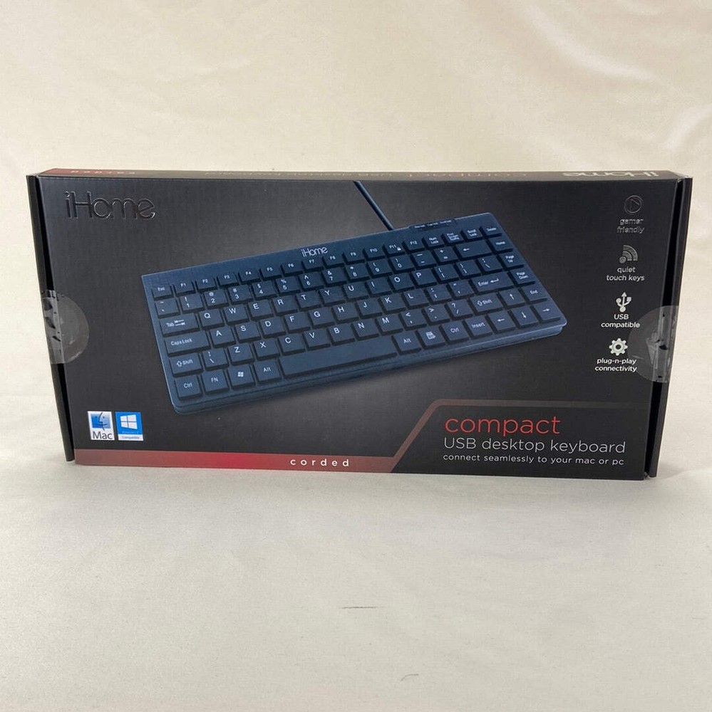New iHome Compact USB Desktop Keyboard IH-K110B