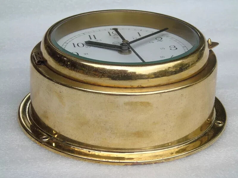 ALL BRASS BARIGO GERMANY SHIPS NAVIGATION QUARTZ CLOCK DECK WATCH