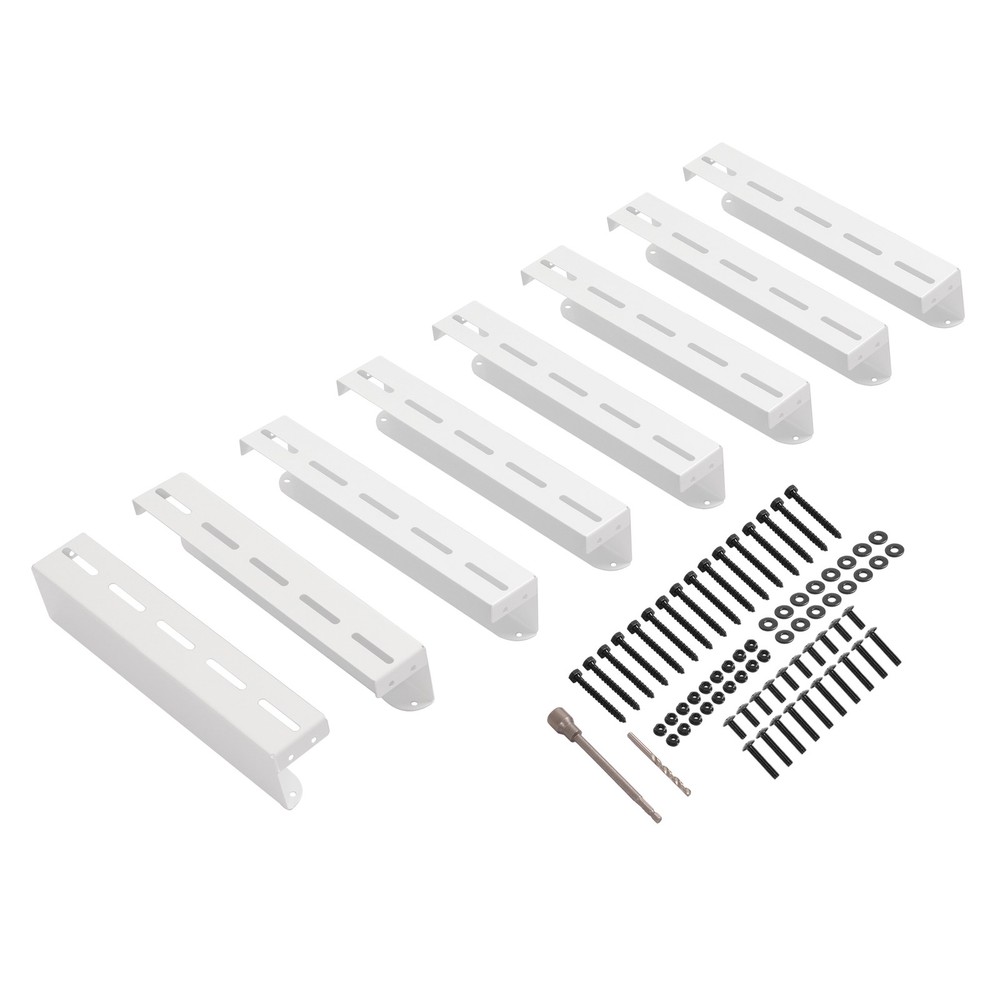 White Overhead Garage Ceiling Storage Racks Bin Organization System Heavy Duty