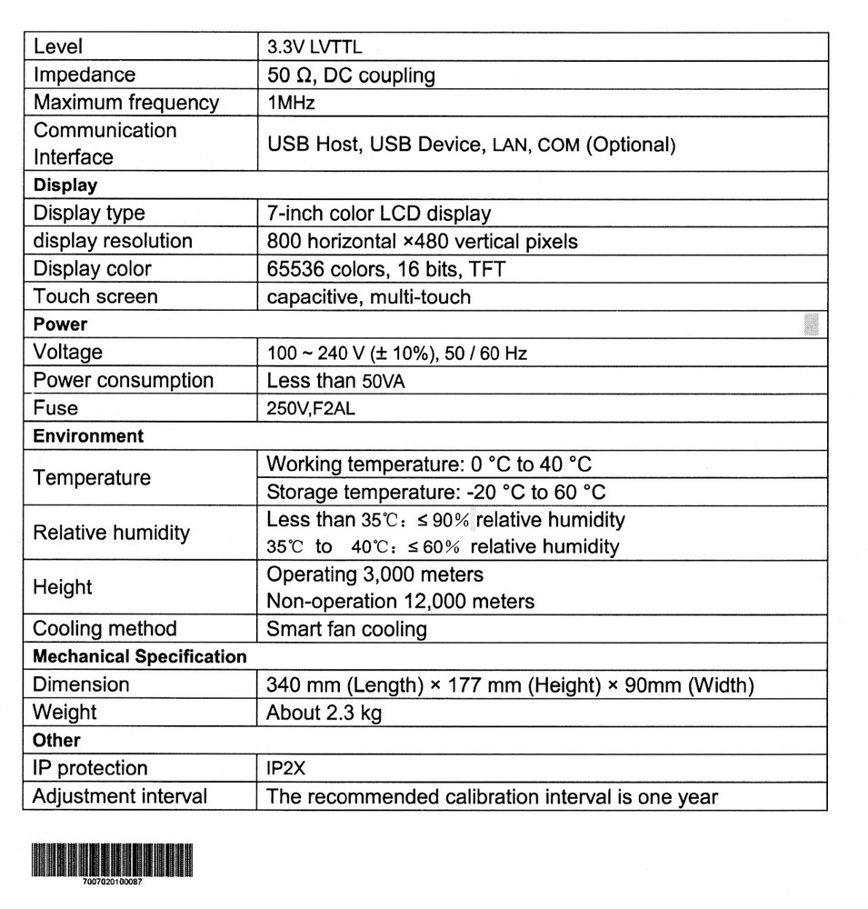 OWON Arbitrary Waveform/Function Generator XDG2030 2 Channels 30MHz