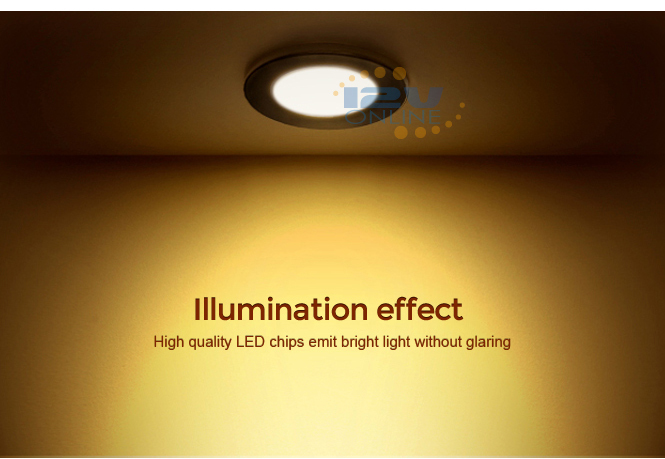 RV Boat Interior LED Light Fixtures Recessed Mount Black Shell Warm White 2.75"