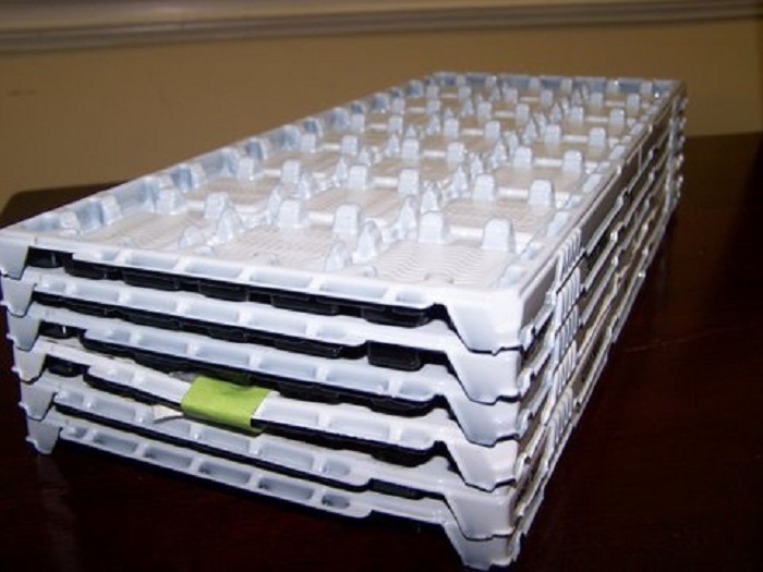 CPU Tray Stackable Packaging Container - LOT OF 10 - Core 2 Duo / Pinless 775
